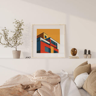 Artistic wall art for the office with warm retro palette