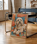 Cockapoo Print featuring Blue and Green accents for office decor