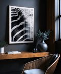 High-contrast Zebra Stripe Art Print showing layered fur strands