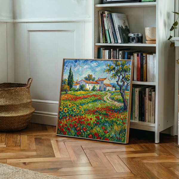 Van Gogh Painting poster, Multicolored vibrant fields, ideal for office wall art