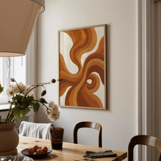Wall Art with Burnt Orange, abstract orange pattern, living room wall art
