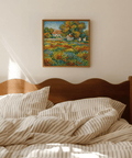 Colorful Floral Landscape Art featuring red, yellow, multicolored poster for bedroom wall