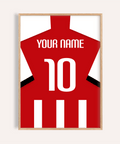 Bold jersey back wall art poster with YOUR NAME text and number 10
