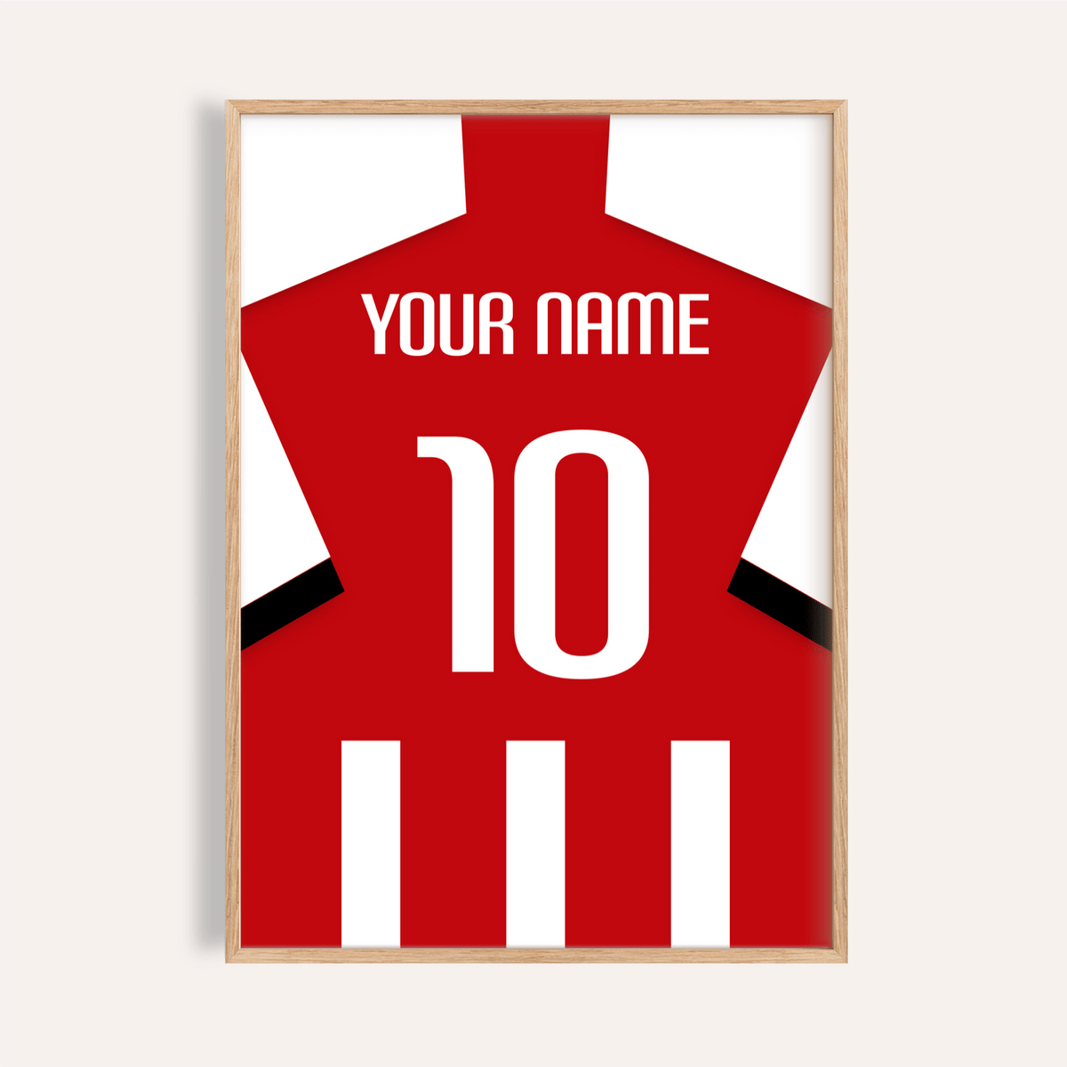Bold jersey back wall art poster with YOUR NAME text and number 10