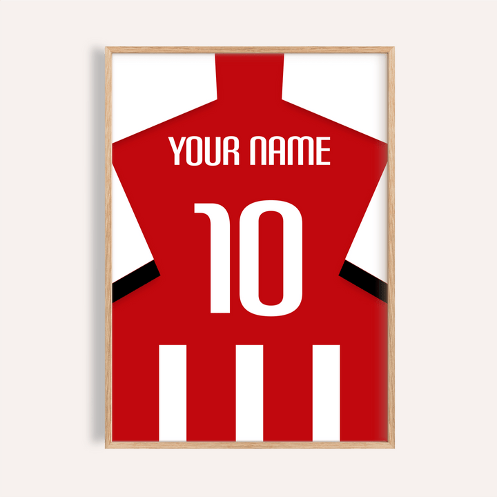 Bold jersey back wall art poster with YOUR NAME text and number 10