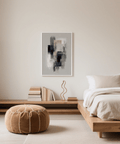 Modern Large Wabi Sabi Print in Gray and Gold for bedroom art print