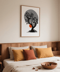 Modern nature poster print featuring stylized tree and negative space