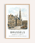 Brussels Architectural Art Print of Grand-Place square with ornate facades
