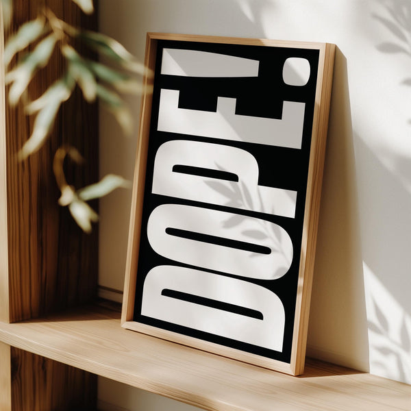 Bold font poster ideal for dorms and creative spaces
