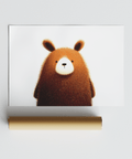 Sweet Cute Bear Print in Beige and Brown for playroom poster
