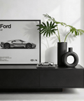 Modern Ford GT Wall Art poster in Black, Gray for living space