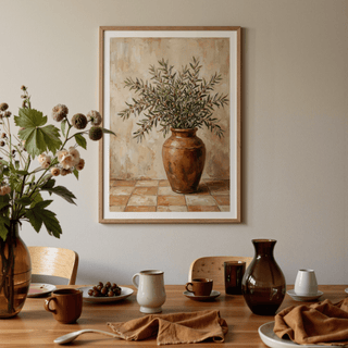 Rustic Olive Art in white and green, perfect for rustic style dining area