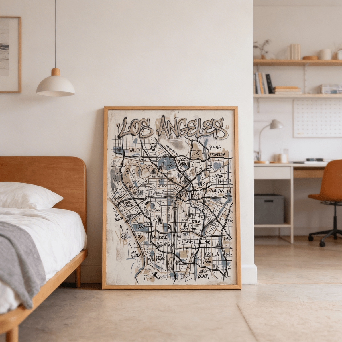 Detailed quadrant displaying Echo Park intersections and doodle icons