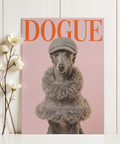 Dressed Up Dog Print art print featuring Pink for office setting