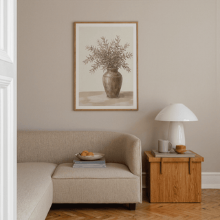Olive Branch Decor print, beige background, bedroom wall art