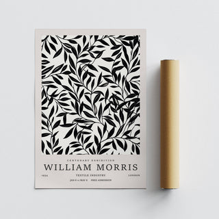 Decorative leaf design in black and white vintage wall art