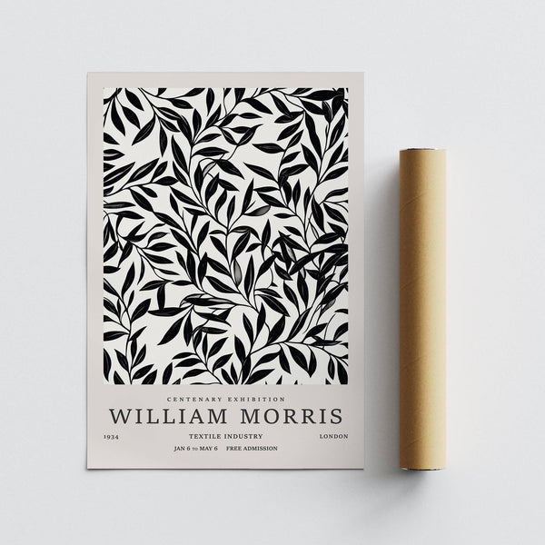 Decorative leaf design in black and white vintage wall art