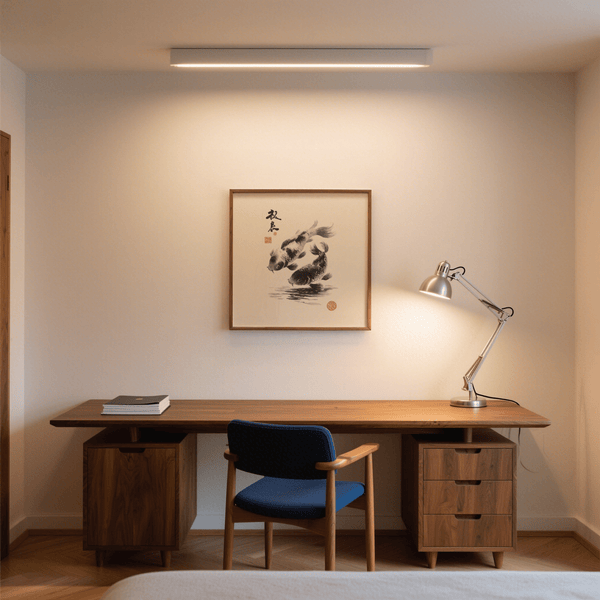 Koi Fish Print white tones serene meditation room art print