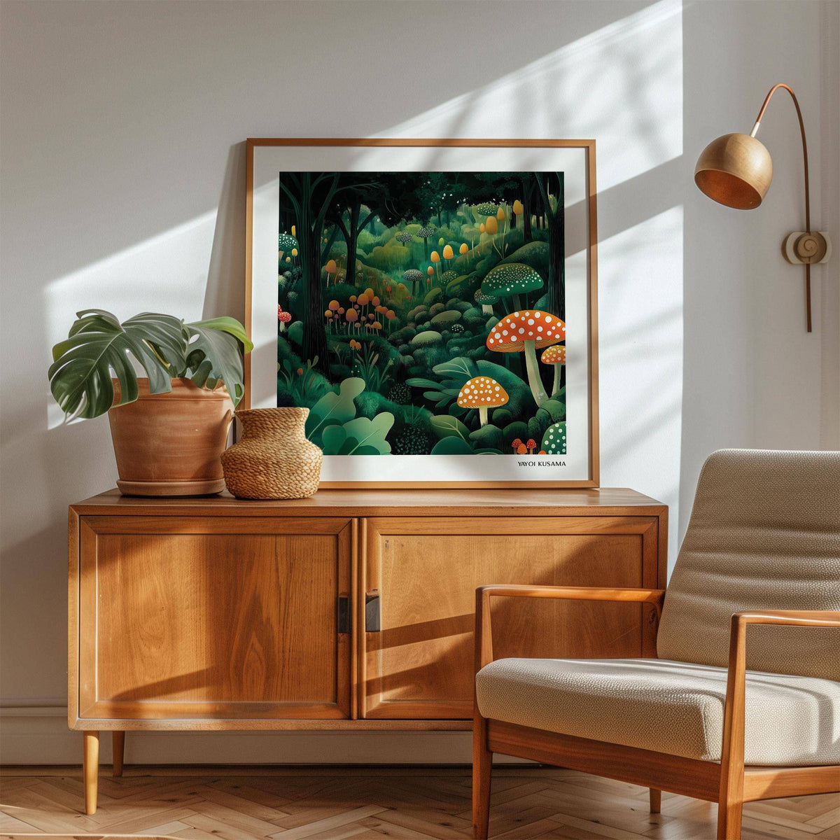 contemporary enchanted forest wall art with surreal design