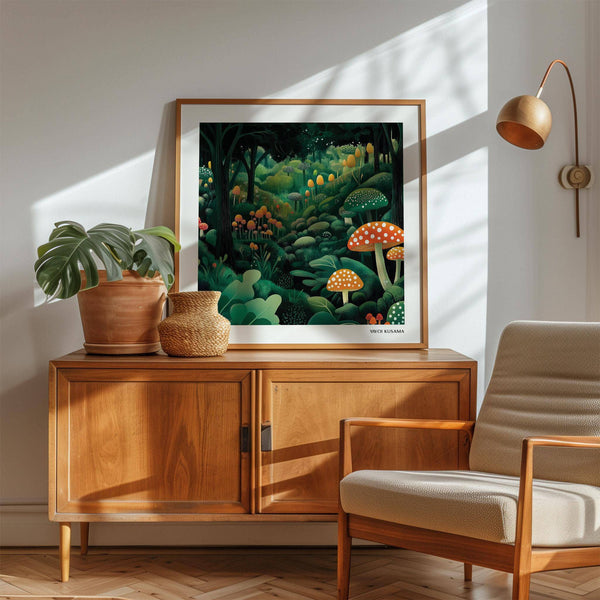 contemporary enchanted forest wall art with surreal design