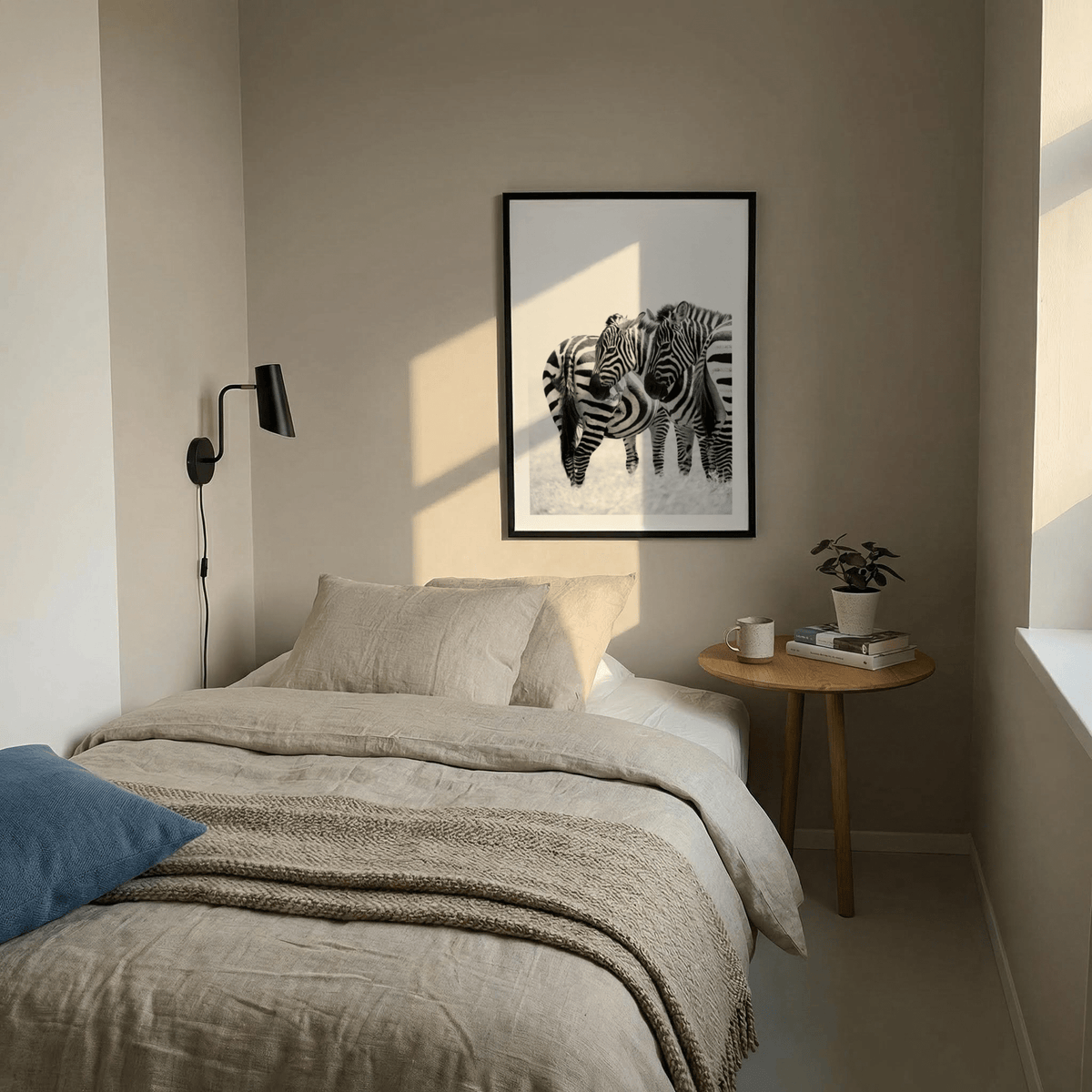 Zebra Wall Art image of two zebras forming rhythmic stripe patterns