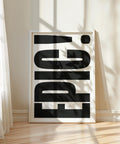 EPIC typography poster in black and white