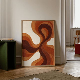 Organic Line Poster featuring beige background for hallway art print