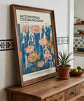 Desert-inspired floral and cactus wall art in the Mexican Boho Decor style.