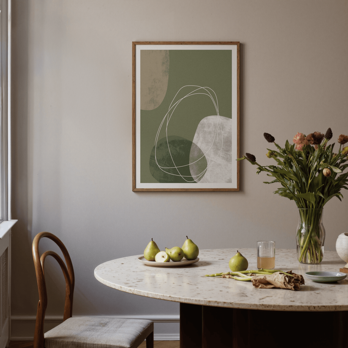 Modern Organic Print displayed as minimalist wall decor in contemporary setting