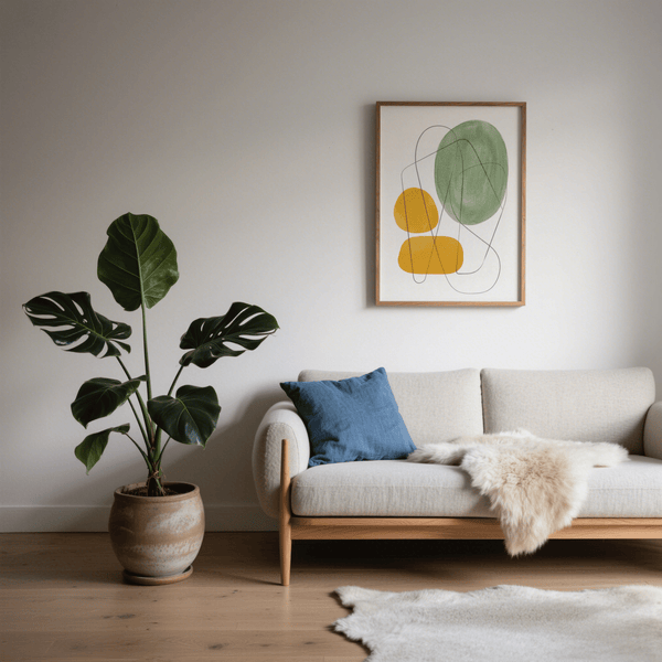 Yellow and Green Print abstract style, green and yellow, nursery, wall art