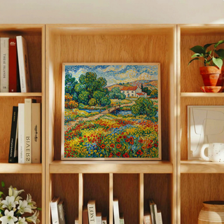 Vibrant Landscape Art multicolored art print for studio inspiration