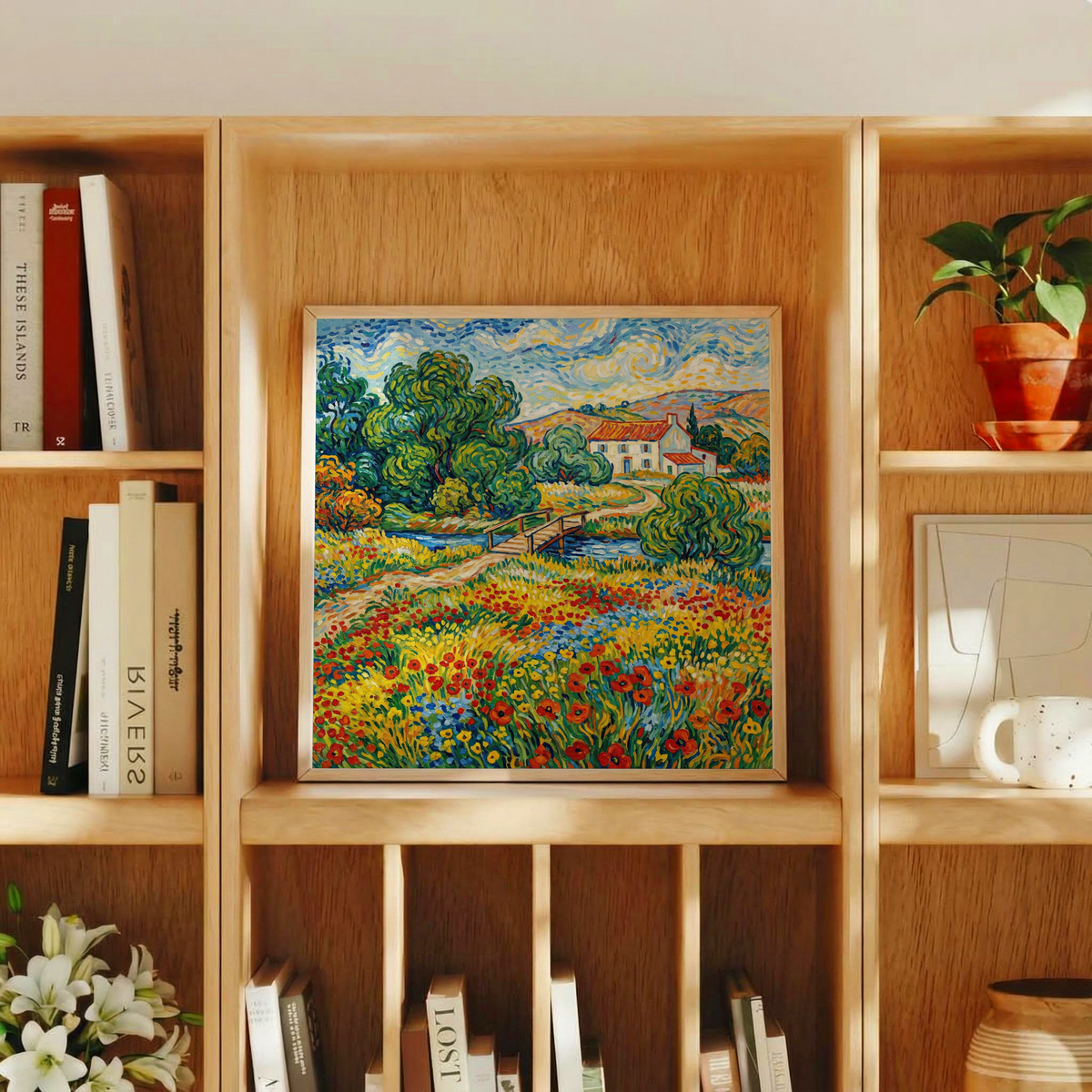 Vibrant Landscape Art multicolored art print for studio inspiration