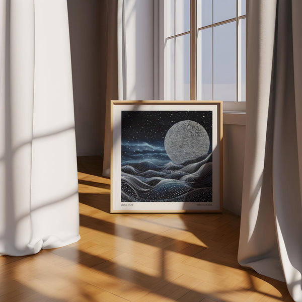 Elegant night sky unique wall art for bedroom with glowing highlights
