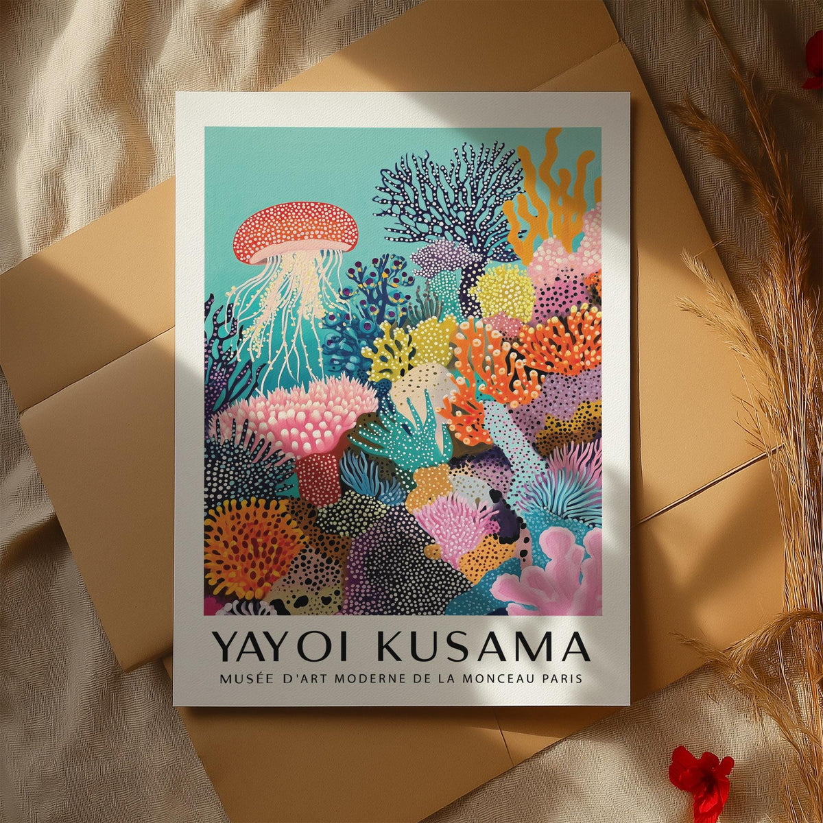 Coral Reef Art bursting with marine colors and textured sea life.