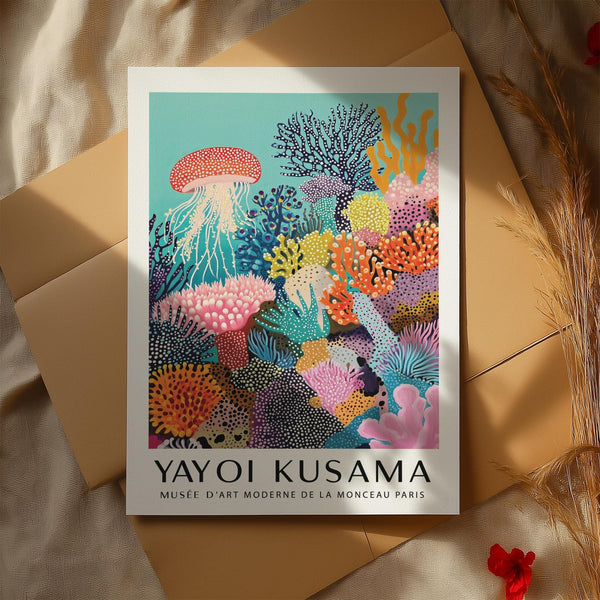 Coral Reef Art bursting with marine colors and textured sea life.