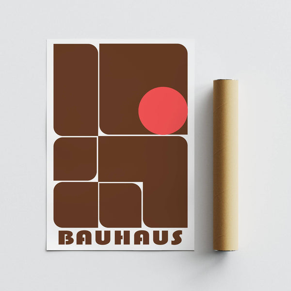 Minimalist wall art for offices in a warm brown tone