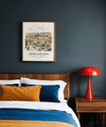 Detailed Jerusalem Art Print wall art featuring walled city rooftops and central dome