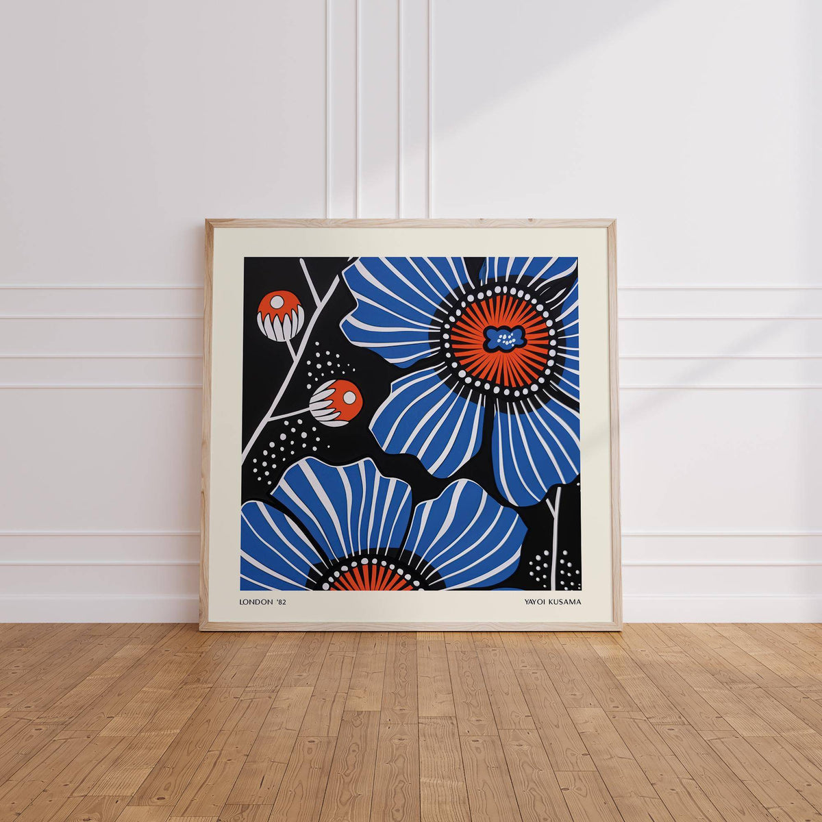 Bold floral flowers prints ideal for modern living room wall decor