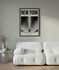 Bone White Architecture Print showing New York Oculus symmetry poster