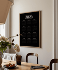 Modern Calendar Print Black White suitable for study room print