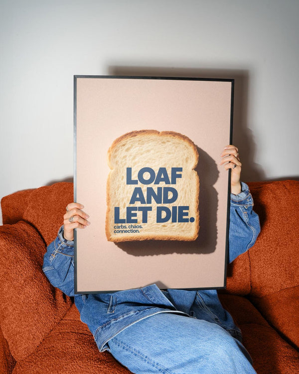 Funny food-themed quirky kitchen art with modern styling.