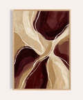 Organic Abstract Art Print with Red and Brown tones for bedroom wall art