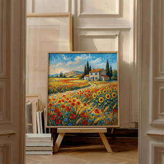 Vibrant Countryside Wall Art multicolored poster for dining room