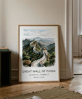 Great Wall of China Art Print displayed in black frame mockup
