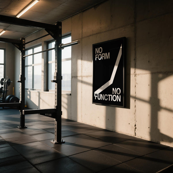 Poster with workout room wall art aesthetic and diagonal line design.