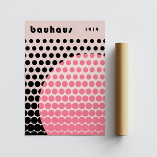 Bauhaus print poster inspired by the rising sun motif