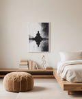 Modern Black and White Meditation Art Print poster for hallway