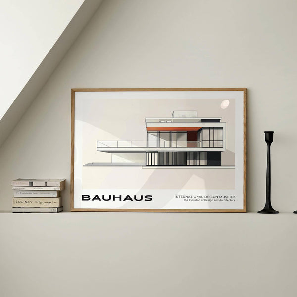 Bauhaus-style architecture art print for contemporary spaces