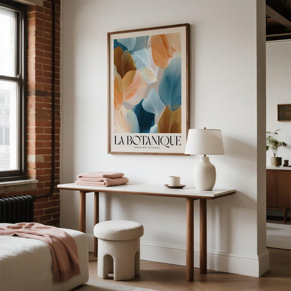 Modern botanical leaf print, flower art for walls decor