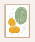 Yellow and Green Print wall art with green and yellow, living room, poster